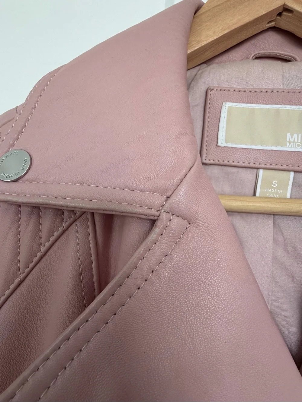 Michael Kors Blush Pink Leather Jacket